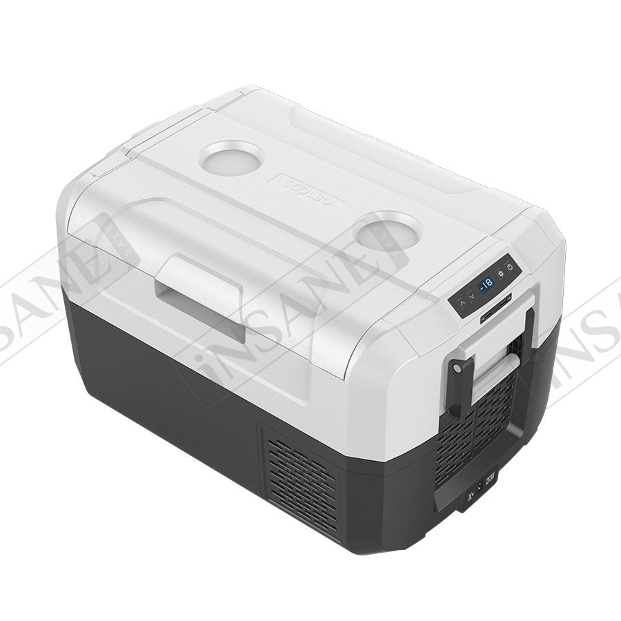 Car Fridge 45L 3-way for grocery shopping, travel, and camping, Open Lid Both Sides, Removable Lid