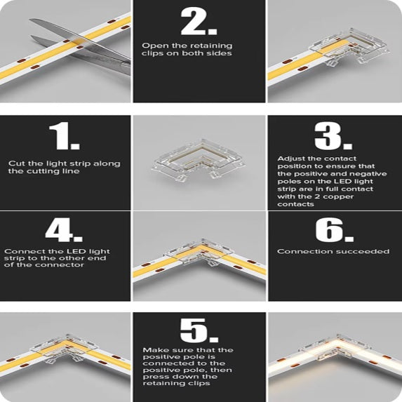 LED Stripe light 8mm Elbow Joiner connector