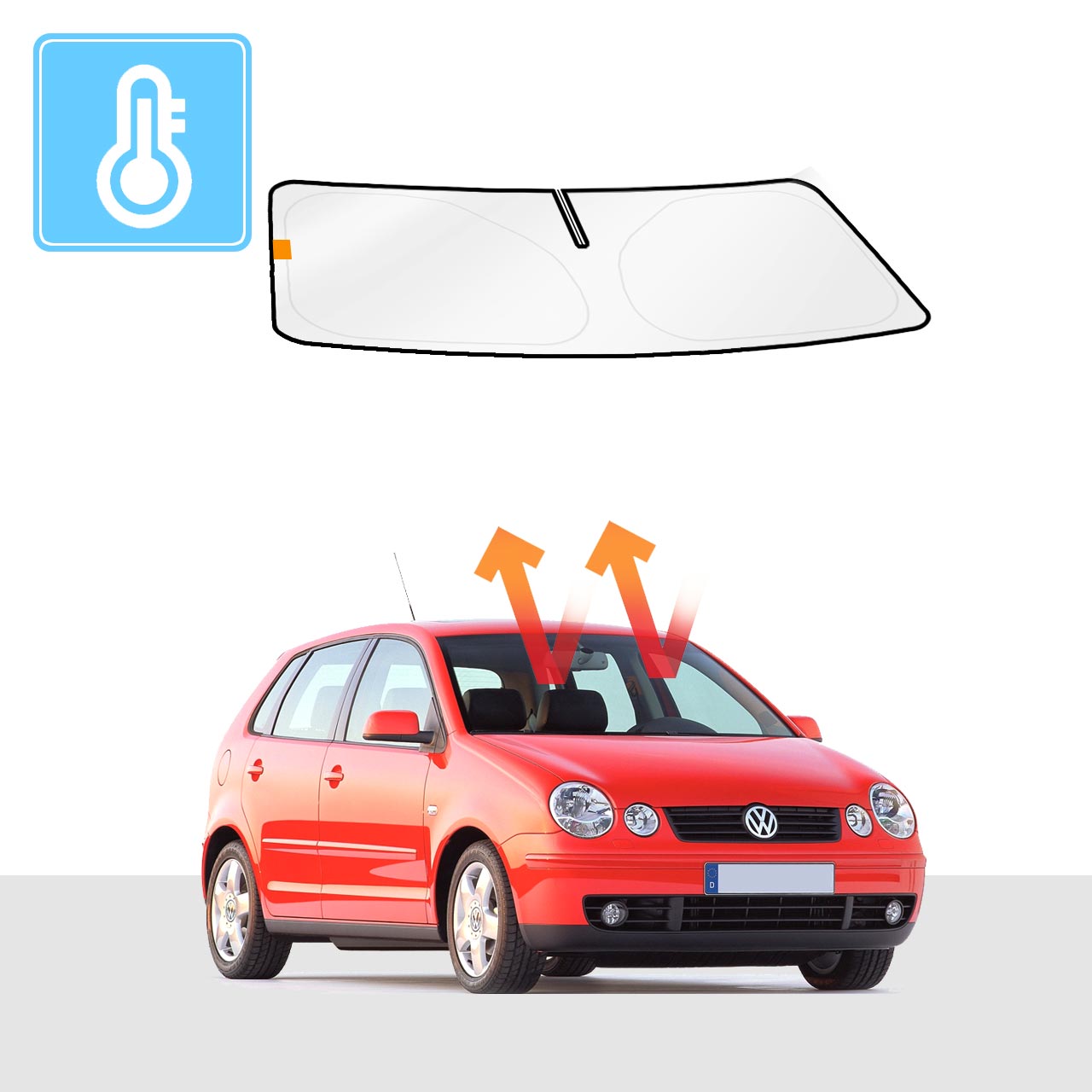 VW Polo 9N Windshield Sun Shade Block-Out