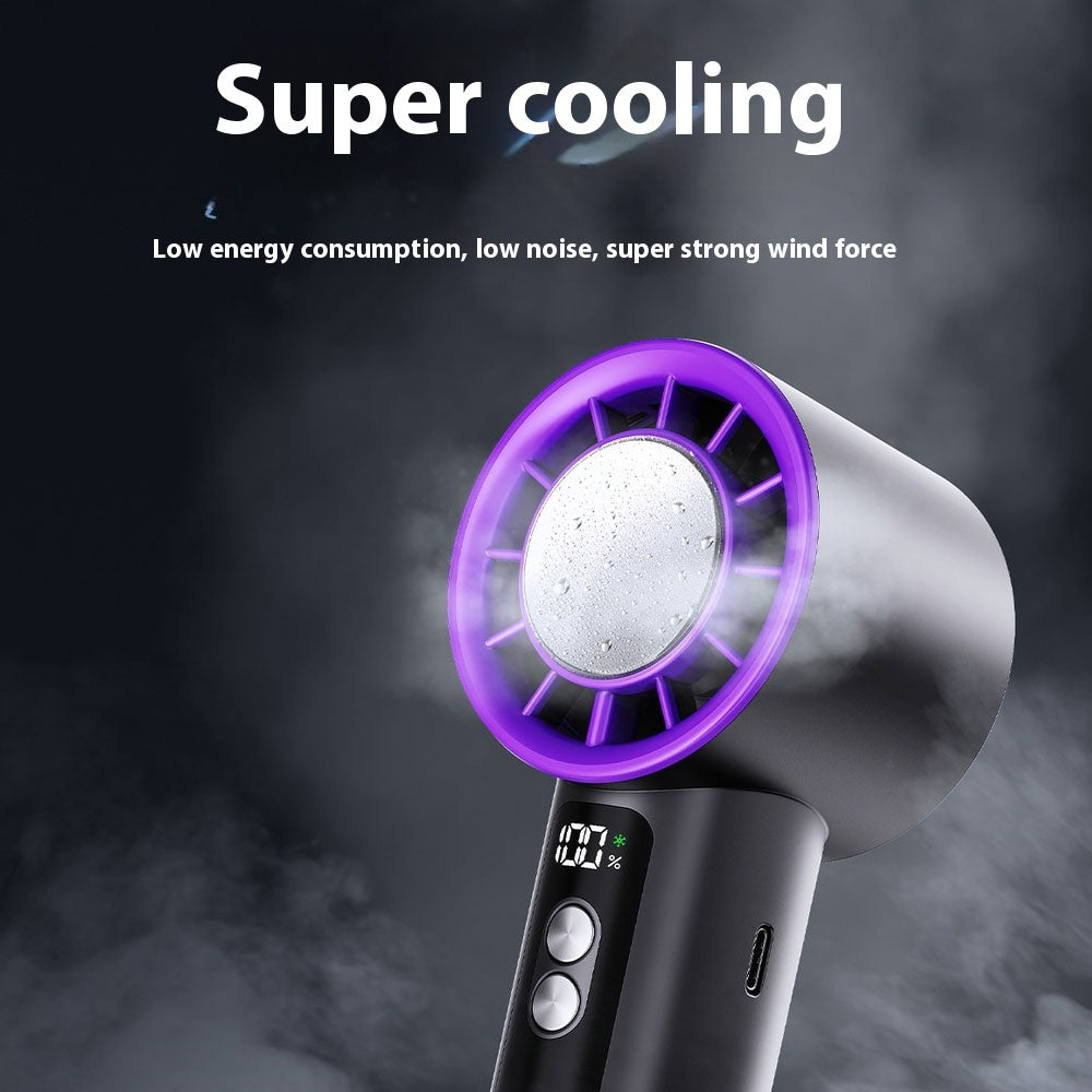 Handheld Jet Fan 5-Speed Cool Air Brushless Portable Fan 4000mAh USB Rechargeable