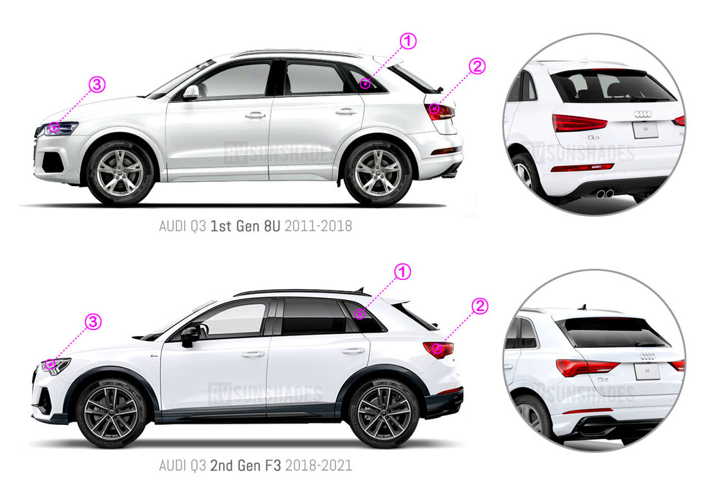Audi Q3 Sun Shade 8U 2011-2018 [set of 4] - RVSUNSHADES