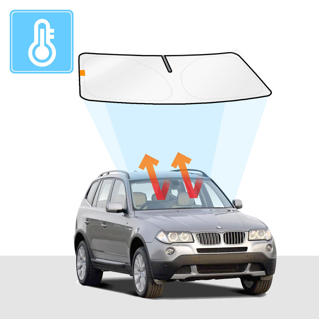 BMW X3 Windshield Sun Shade E83 Solar Screens BLOCK OUT (RV03) Premium V2 - RVSUNSHADES