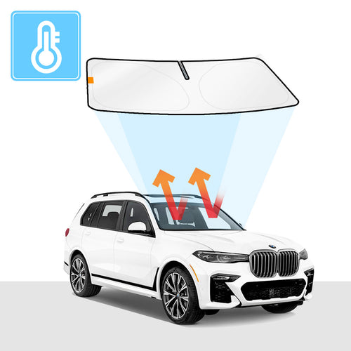 BMW X7 Windshield Sun Shade Solar Screens BLOCK OUT (RV23) Premium V2 - RVSUNSHADES