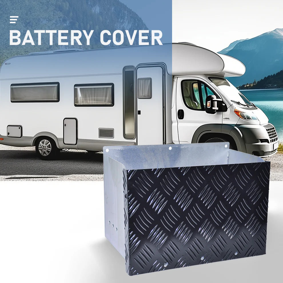 Galvanised Battery Box For Trailer Caravan Boat Spare Part with Lid Secure Holes YS