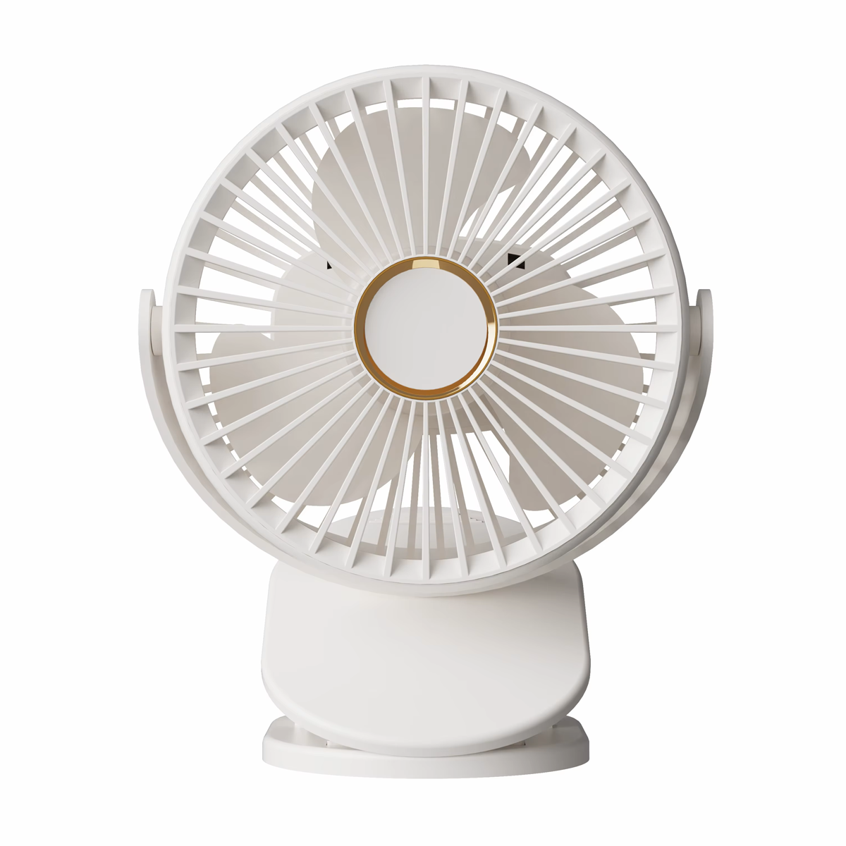 Wireless 5-Speed Clip Fan 125mm Brushless Ventilation Fan USB 5V Built-in 1200mAh Battery with Light (White/Blue)