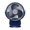 Wireless 5-Speed Clip Fan 125mm Brushless Ventilation Fan USB 5V Built-in 1200mAh Battery with Light (White/Blue)