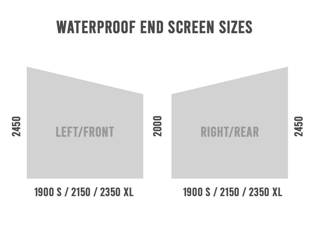 Waterproof End Wall Angle Cut Caravan Rain Shield 2450/2000 W2350 XL (LEFT/FRONT) *Premium V2*