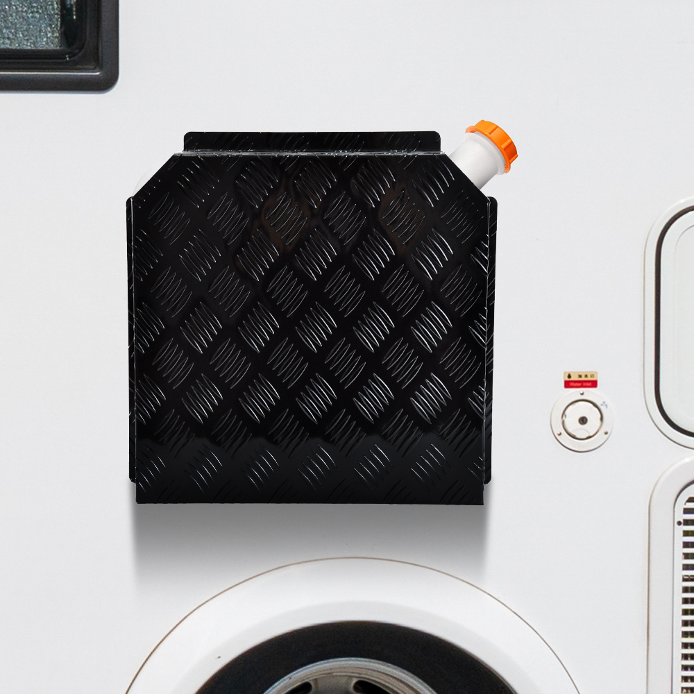 Aluminum Caravan Diesel Heater Fuel Tank Protector Cover Self Adhesive 2mm Left/Right Base 10L/15L Black YS