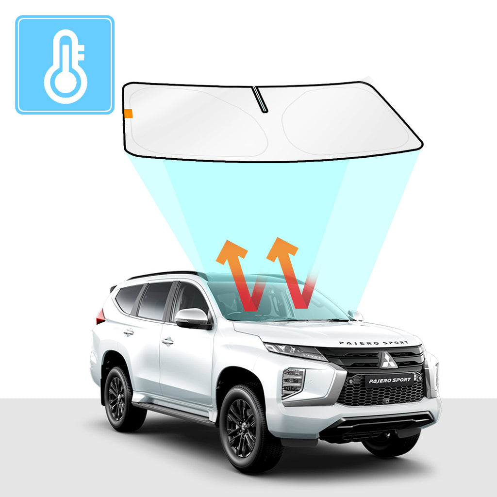 Mitsubishi Pajero Sport/Challenger Windscreen Sun Shade 2015-2023 Solar Screens BLOCK OUT (RV04) Premium V2 - RVSUNSHADES