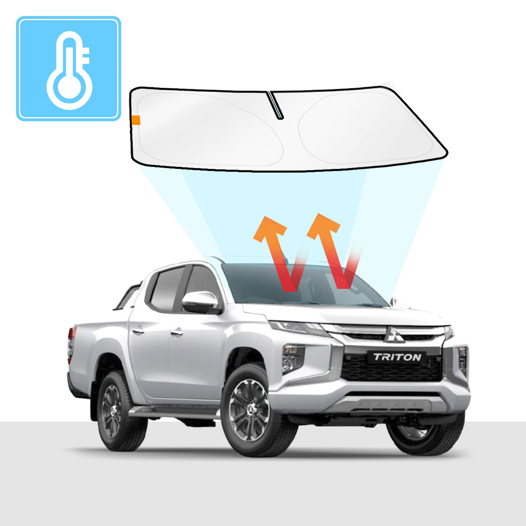 Mitsubishi Triton Windscreen Sun Shade 5th Gen 2015-2022 Solar Screen BLOCK OUT (RV04) Premium V2 - RVSUNSHADES