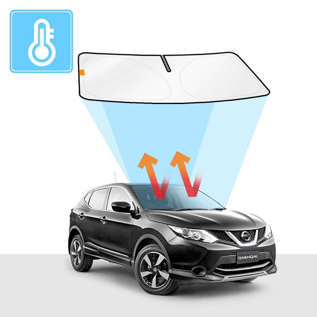 Nissan Qashqai Windshield Sun Shade J11 2013-2020 Solar Screen BLOCK OUT (RV21) Premium V2 - RVSUNSHADES