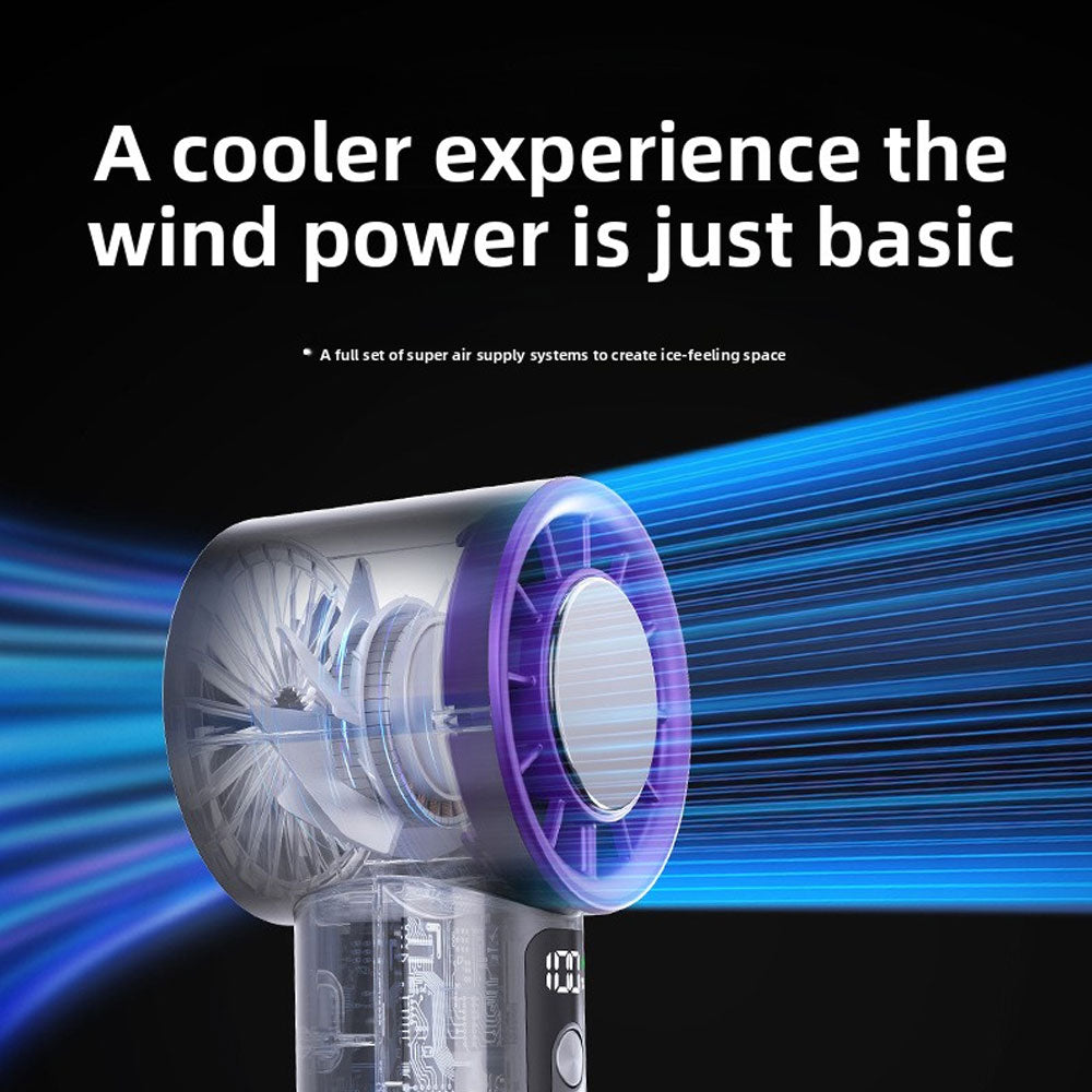 Handheld Jet Fan 5-Speed Cool Air Brushless Portable Fan 4000mAh USB Rechargeable