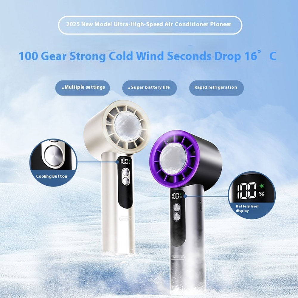 Handheld Jet Fan 5-Speed Cool Air Brushless Portable Fan 4000mAh USB Rechargeable